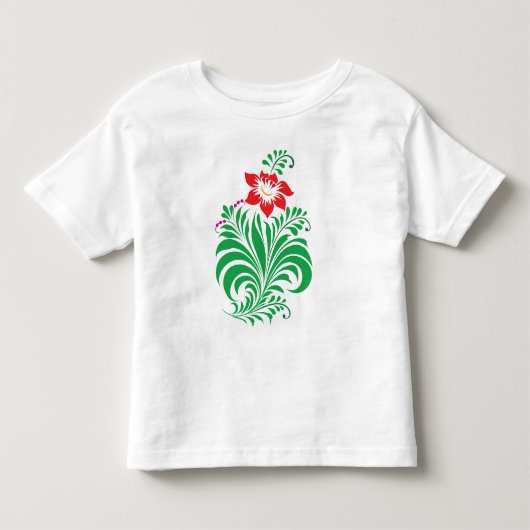 オーナメンタル フラワー 花柄デザイン - エレガント トドラーTシャツ (正面)