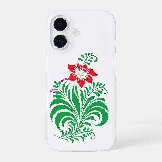 オーナメンタル フラワー 花柄デザイン - エレガント iPhone 16ケース (裏面)