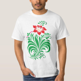 オーナメンタル フラワー 花 デザイン - エレガント Tシャツ
