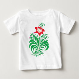 オーナメンタル フローラル フラワー デザイン - エレガント ベビーTシャツ