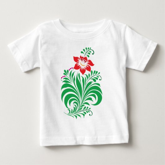 オーナメンタル フローラル フラワー デザイン - エレガント ベビーTシャツ (正面)