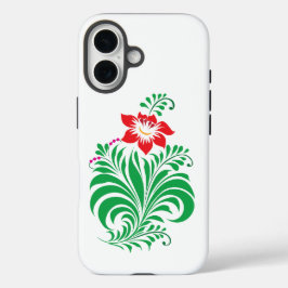 オーナメンタル フローラル フラワー デザイン - エレガント iPhone 16ケース