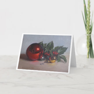 "オーナメントおよびヒイラギ"の芸術カード シーズンカード