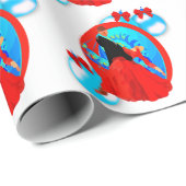 オーナメントおよび弓クリスマスの社交ダンスのダンサー ラッピングペーパー (ロールコーナー)