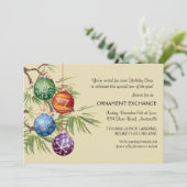 オーナメントかわいらし-ホリデーパーティ招待状 招待状 (スタンド正面)