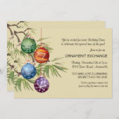 オーナメントかわいらし-ホリデーパーティ招待状 招待状 (正面/裏面)