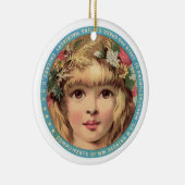 オーナメントかわいらし、花の付いた少女ヴィンテージ セラミックオーナメント (右)