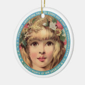 オーナメントかわいらし、花の付いた少女ヴィンテージ セラミックオーナメント (左)