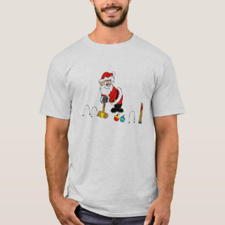 オーナメントが付いているサンタのcroquet tシャツ