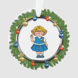 オーナメントが付いているデイジーの金髪のマツリース オーナメント