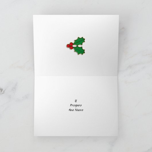 オーナメントが付いているFelizエレガントなNavidadカード シーズンカード (内部)