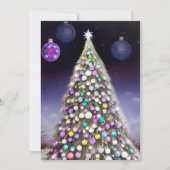 オーナメントで覆われたクリスマスツリー シーズンカード (正面)