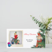 オーナメントとの小さい小妖精や小人のクリスマス シーズンカード (スタンド正面)