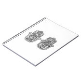 オーナメントとの手描きのHamsa ノートブック (左側)