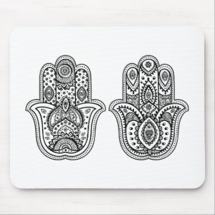 オーナメントとの手描きのHamsa マウスパッド