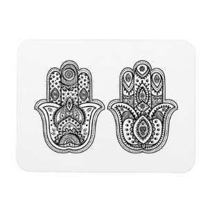 オーナメントとの手描きのHamsa マグネット