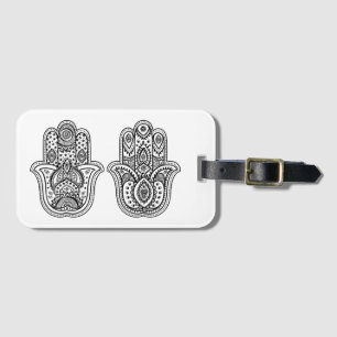 オーナメントとの手描きのHamsa ラゲッジタグ
