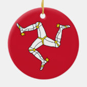 オーナメントとイギリスのマン島統一された旗 セラミックオーナメント (裏面)