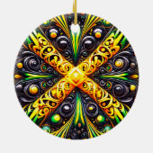 オーナメントとジャマイカカラーデザイン セラミックオーナメント (裏面)