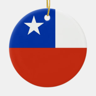 オーナメントとチリ国旗 セラミックオーナメント