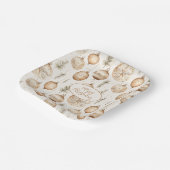 オーナメントとパインと素朴一緒に楽しいクリスマス ペーパープレート (傾斜あり)