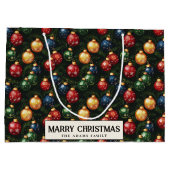 オーナメントとパインブランチカスタムズのメリークリスマス ラージペーパーバッグ (裏面)