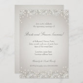 オーナメントとパール |の結婚リハーサルディナー 招待状 (正面/裏面)