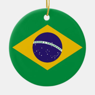 オーナメントとブラジル国旗 セラミックオーナメント