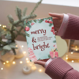 オーナメントとプレゼントメリーとブライト シーズンカード