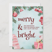 オーナメントとプレゼントメリーとブライト シーズンカード (正面)