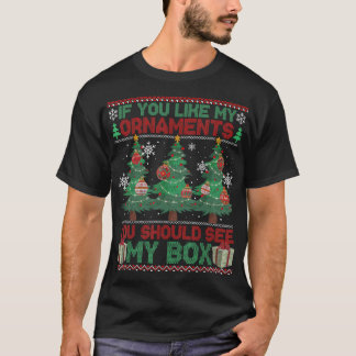 オーナメントとボースクリスマスおもしろい醜いセーター Tシャツ