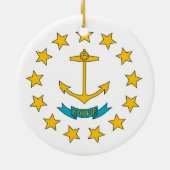 オーナメントとロードアイランド州旗 セラミックオーナメント (裏面)