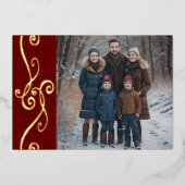 オーナメントと写真 箔シーズンカード (正面)