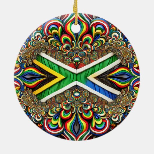 オーナメントと南アフリカカラーデザイン セラミックオーナメント (裏面)