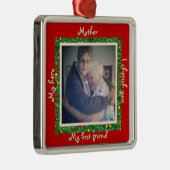 オーナメントと家族,母クリスマスオーナメント メタルオーナメント (右)