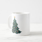オーナメントと星のクリスマスツリー コーヒーマグカップ (正面左)