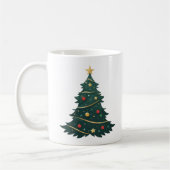 オーナメントと星のクリスマスツリー コーヒーマグカップ (左)