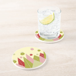 オーナメントと木クリスマスイラストレーション コースター