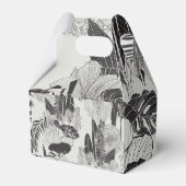 オーナメントと熱帯の花と手のひら。 フェイバーボックス (裏面サイド)