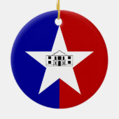 オーナメントと米国サンアントニオ州旗 セラミックオーナメント (裏面)