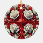 オーナメントと英語バラデザイン セラミックオーナメント (裏面)