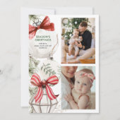 オーナメントとBowsフォトホリデーカード シーズンカード (正面)