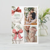 オーナメントとBowsフォトホリデーカード シーズンカード (スタンド正面)