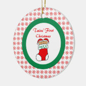 オーナメントに貯蔵する双生児の初めてのクリスマス セラミックオーナメント (左)