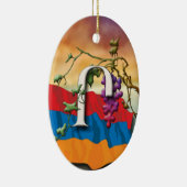 」オーナメントに関してアルメニア文字のイニシャル セラミックオーナメント (右)