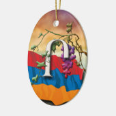 」オーナメントに関してアルメニア文字のイニシャル セラミックオーナメント (左)