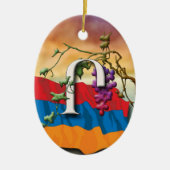 」オーナメントに関してアルメニア文字のイニシャル セラミックオーナメント (正面)