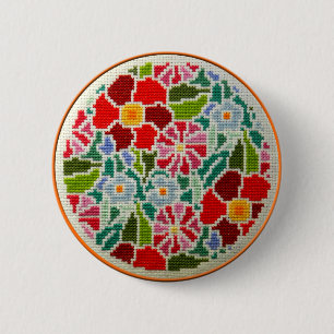 オーナメントのあたりで刺繍される夏の記憶手 缶バッジ