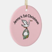 オーナメントのためのベビーガールズ初めてのクリスマス セラミックオーナメント (右)