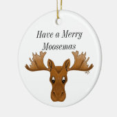 オーナメントのアメリカヘラジカ、メリーなmoosemas セラミックオーナメント (左)